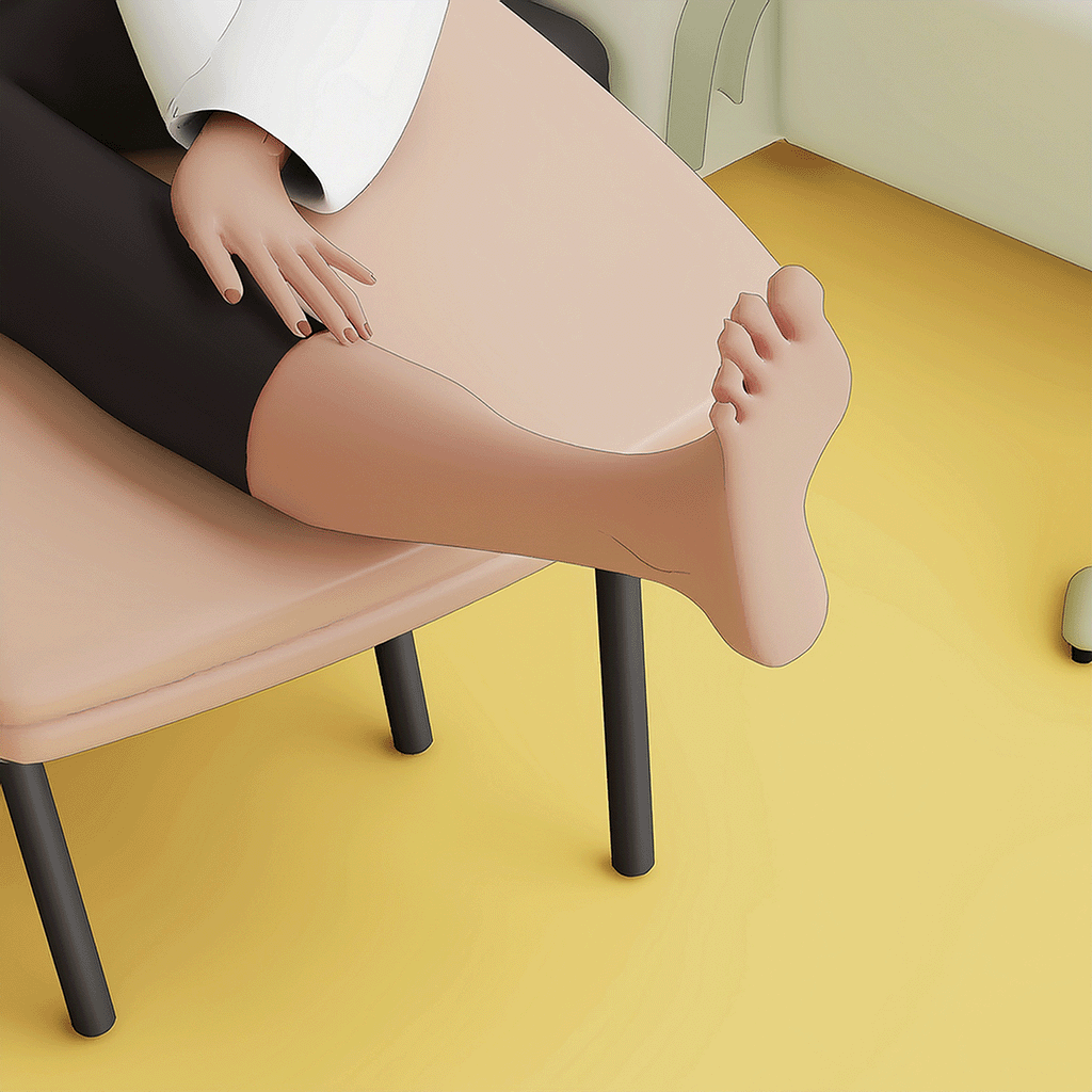 Not recommended sitting position with toes up.